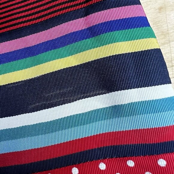 J. McLaughlin Pencil Skirt Colorful Striped Ribbon Polka Dot Knee Length Size‎ 6 - Picture 8 of 11